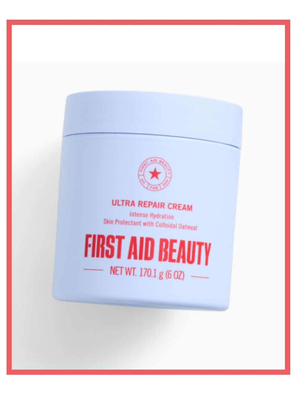First Aid Beauty Ultra Repair Cream - Pale Blue Jar with Coral Text